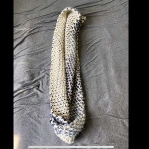 Black and white knit infinity scarf